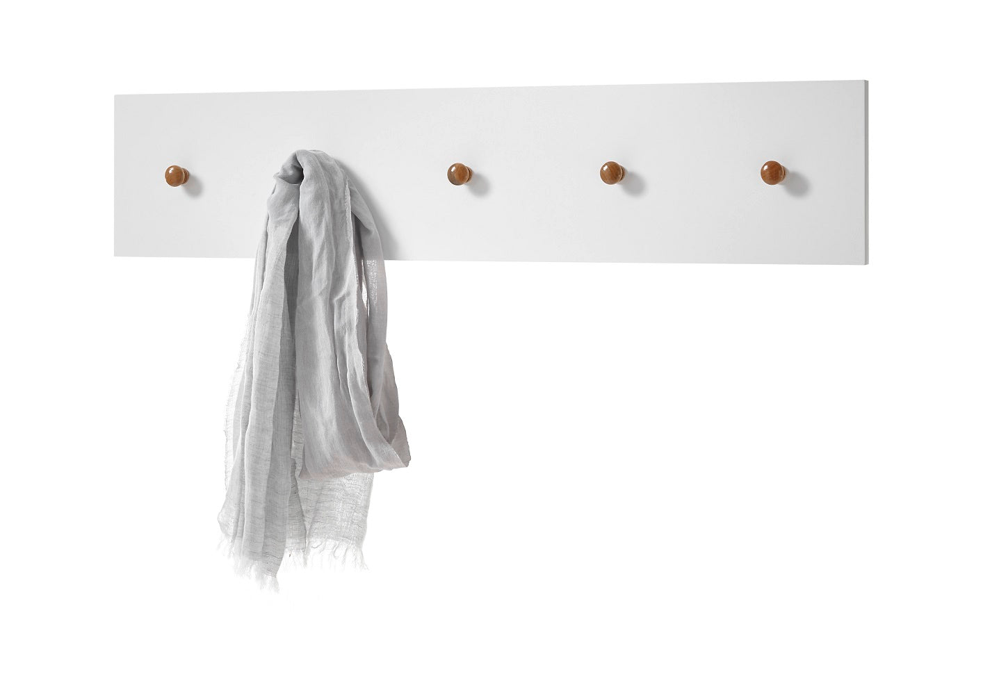 Garderobe Kleiderhaken Flur weiß matt MDF Asteiche furniert Massiv 97 cm Cervin