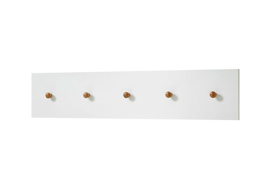Garderobe Kleiderhaken Flur weiß matt MDF Asteiche furniert Massiv 97 cm Cervin