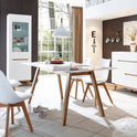 Garderobe Kommode Schrank weiß matt MDF Asteiche furniert Massiv 85 cm Cervin