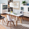 Sideboard Kommode weiß matt MDF Asteiche furniert Massivholz 169 cm T03 Cervin