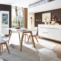 Sideboard Kommode weiß matt MDF Asteiche furniert Massivholz 193 cm T04 Cervin