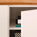 Sideboard Schrank Asteiche-massiv matt lackiert geölt weiß holz 182 cm Chiara