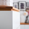 Hochkommode Schrank Asteiche-massiv matt lackiert geölt weiß holz 51 cm Chiara