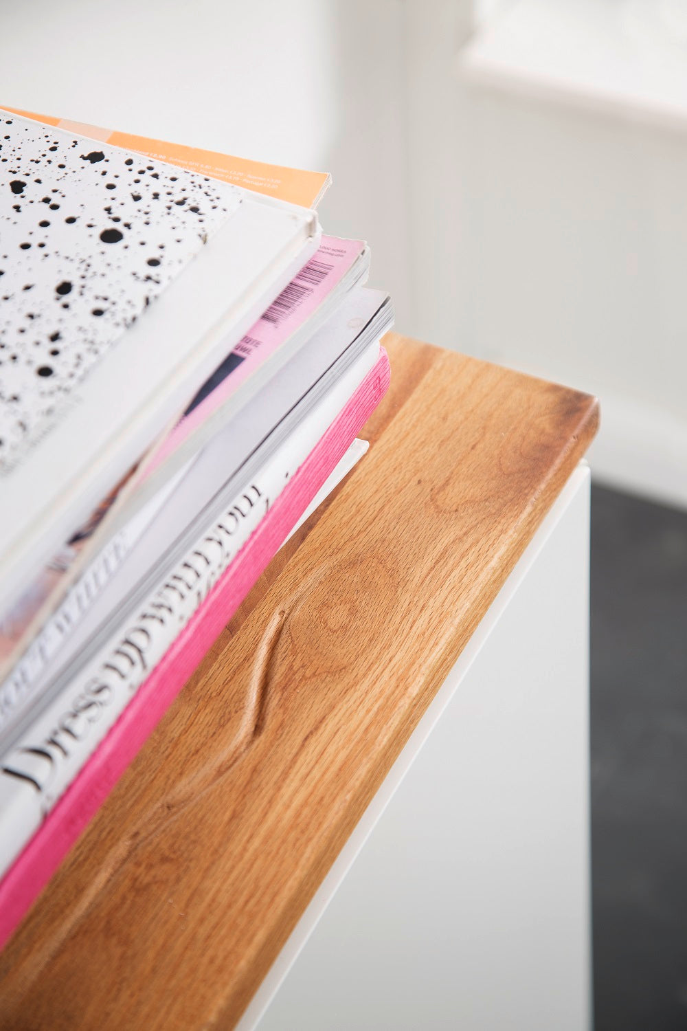 Highboard Schrank Asteiche-massiv matt lackiert geölt weiß holz 102 cm Chiara