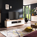 Sideboard Schrank Asteiche-massiv matt lackiert geölt weiß holz 182 cm Chiara