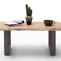 Couchtisch Baumkantentisch Akazie-massiv U-Form rechteckig natur lackiert 110 cm