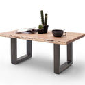 Couchtisch Baumkantentisch Akazie-massiv U-Form rechteckig natur lackiert 110 cm