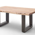 Couchtisch Baumkantentisch Akazie-massiv U-Form rechteckig natur lackiert 110 cm