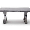 Couchtisch Baumkantentisch Akazie-massiv X-Form rechteckig grau lackiert 110 cm