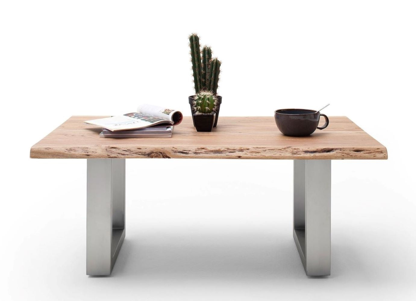 Couchtisch Baumkantentisch Akazie-massiv rechteckig natur lackiert 110 cm