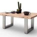 Couchtisch Baumkantentisch Akazie-massiv rechteckig natur lackiert 110 cm
