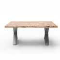 Couchtisch Baumkantentisch Akazie-massiv X-Form rechteckig natur lackiert 110 cm