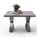 Couchtisch Baumkantentisch Akazie-massiv X-Form quadratisch grau lackiert 75 cm