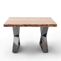 Couchtisch Baumkantentisch Akazie-massiv X-Form quadratisch natur lackiert 75 cm