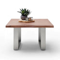 Couchtisch Baumkantentisch Akazie-massiv U-Form quadratisch walnuss 75 cm