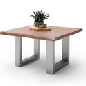 Couchtisch Baumkantentisch Akazie-massiv U-Form quadratisch walnuss 75 cm