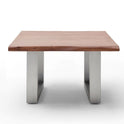 Couchtisch Baumkantentisch Akazie-massiv U-Form quadratisch walnuss 75 cm
