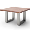 Couchtisch Baumkantentisch Akazie-massiv U-Form quadratisch walnuss 75 cm