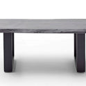 Couchtisch Baumkantentisch Akazie-massiv U-Form rechteckig grau lackiert 110 cm