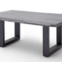 Couchtisch Baumkantentisch Akazie-massiv U-Form rechteckig grau lackiert 110 cm