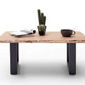 Couchtisch Baumkantentisch Akazie-massiv U-Form rechteckig natur lackiert 110 cm
