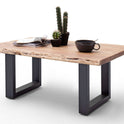 Couchtisch Baumkantentisch Akazie-massiv U-Form rechteckig natur lackiert 110 cm