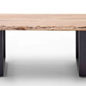 Couchtisch Baumkantentisch Akazie-massiv U-Form rechteckig natur lackiert 110 cm