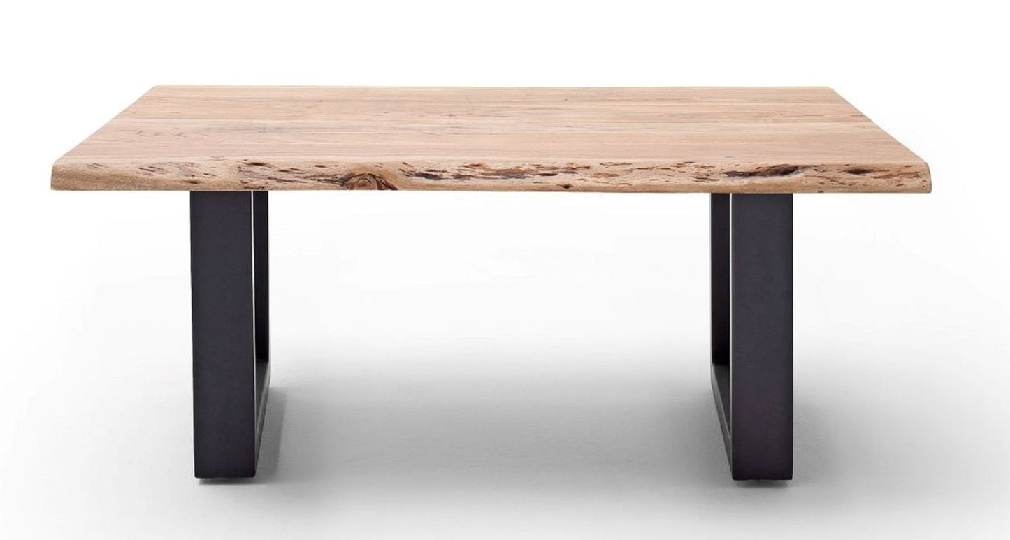 Couchtisch Baumkantentisch Akazie-massiv U-Form rechteckig natur lackiert 110 cm
