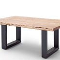 Couchtisch Baumkantentisch Akazie-massiv U-Form rechteckig natur lackiert 110 cm