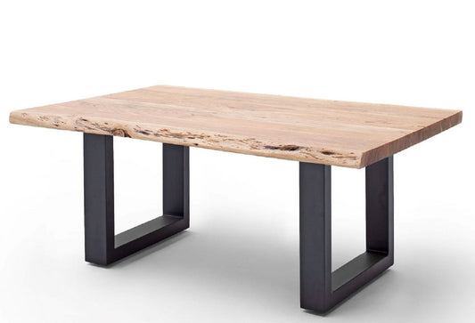 Couchtisch Baumkantentisch Akazie-massiv U-Form rechteckig natur lackiert 110 cm
