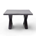 Couchtisch Baumkantentisch Akazie-massiv X-Form quadratisch grau lackiert 75 cm