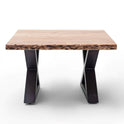 Couchtisch Baumkantentisch Akazie-massiv X-Form quadratisch natur lackiert 75 cm