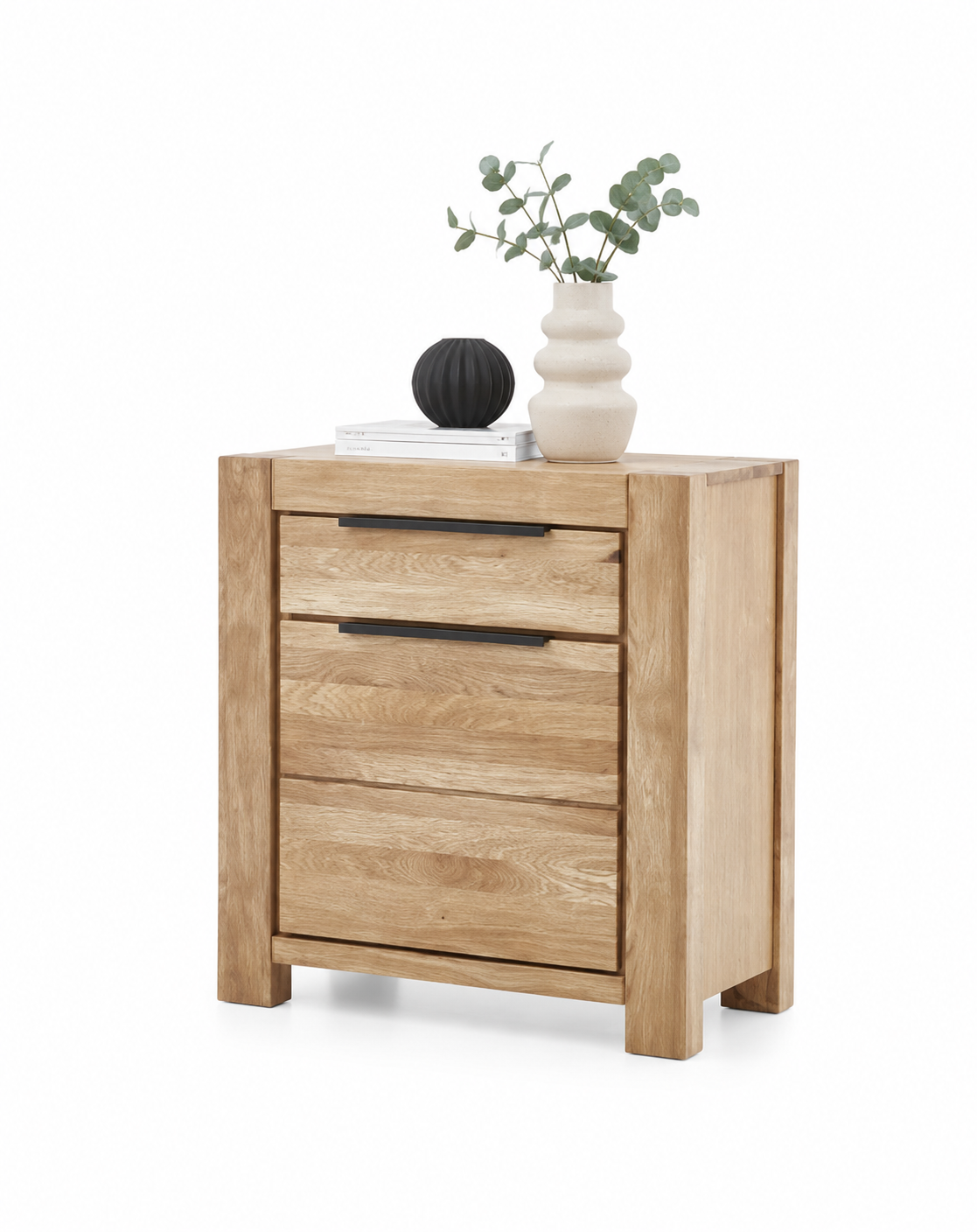 JURIA-Garderobe – Kommode, Eiche massiv/Eiche furniert