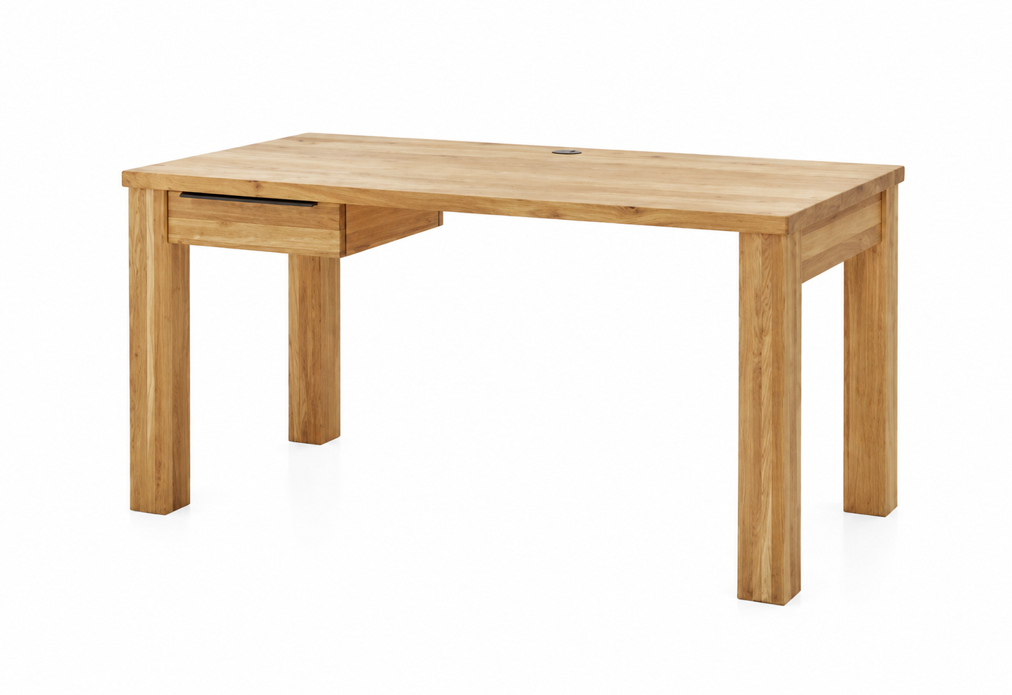 Schreibtisch JURIA – Eiche vollmassiv mit Schublade und Soft-Close-System
