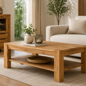 Couchtisch SINA – Eiche massiv &amp; furnierter Korpus
