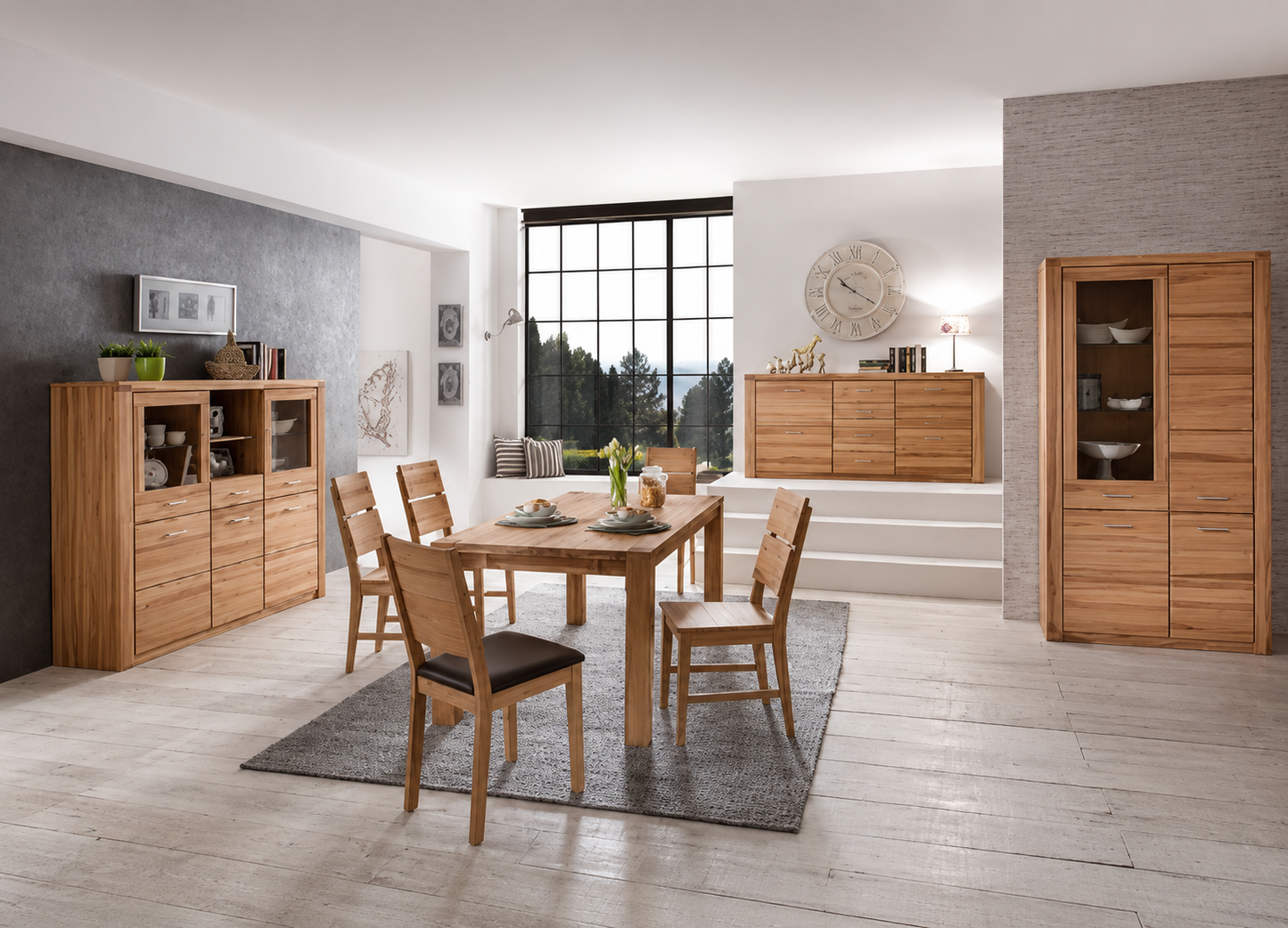 Highboard Taber Kernbuche Teilmassiv