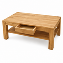 Couchtisch Tiara aus massiver Wildeiche – Industrial Design mit Ablage
