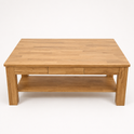 Couchtisch Tiara aus massiver Wildeiche – Industrial Design mit Ablage