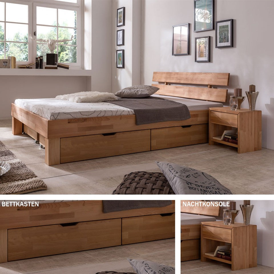 Futonbett Judith Kernbuche-massiv geölt versch. Größen