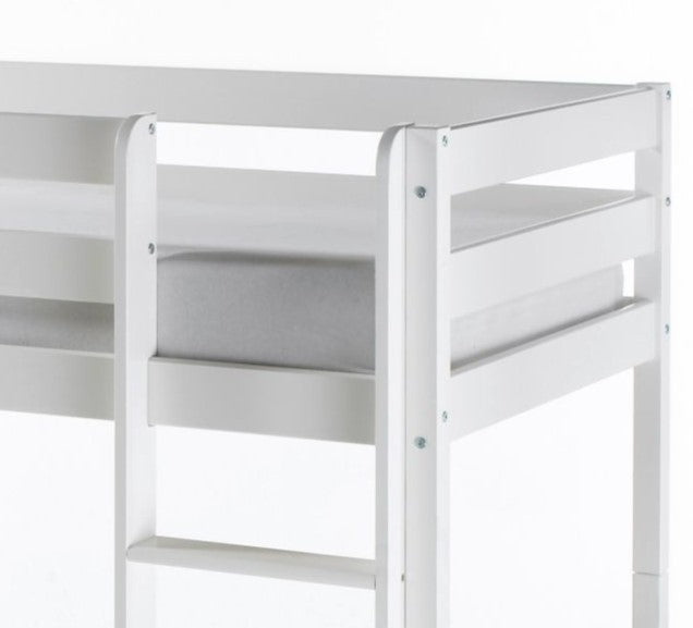 Etagenbett Hochbett Kiefer massiv weiß lackiert 90 x 200cm inkl. Rollrost Alice