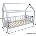 Hausbett Kinderbett Kiefer massiv weiß lackiert 90 x 200 Hytte 2 ohne Rollrost