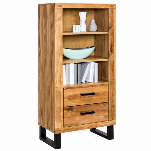 Regal Standregal Schrank Schublade Wildeiche teilmassiv Holz Natur geölt Tiara