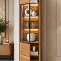Vitrine JACKSON – Eiche teilmassiv mit LED-Beleuchtung