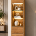 Vitrine JACKSON – Eiche teilmassiv mit LED-Beleuchtung