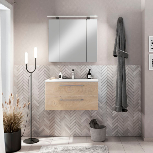 AURENO Classic Bad Keramik-Set Spiegelschrank