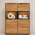 Highboard JACKSON – Eiche teilmassiv mit LED-Beleuchtung