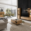 Wandpaneel JACKSON – Eiche furniert mit LED-Beleuchtung