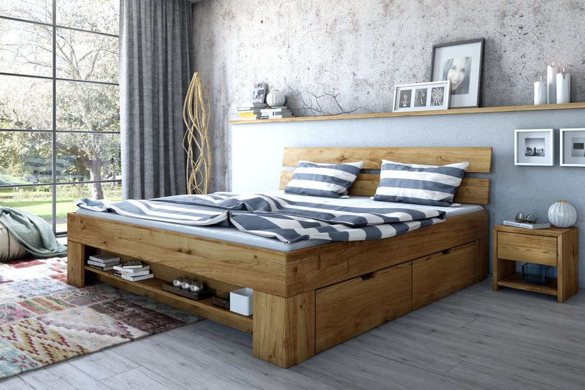 Futonbett Sara Wildeiche-massiv geölt versch. Größen