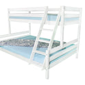 Etagenbett Hochbett Kiefer massiv weiß lackiert Denise 90/140 x 200 inkl. Rollrost